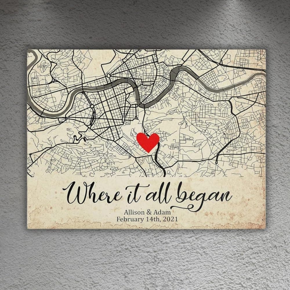 Custom Map of Where They Met